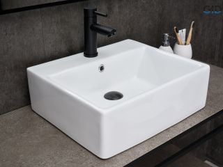 Раковина Gid N9145 51214 накладная белая 45.5x40x15